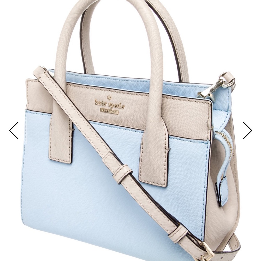 Kate Spade Sky Blue and Cream Satchel